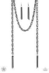 Paparazzi Necklace -   SCARFed for Attention - Gunmetal