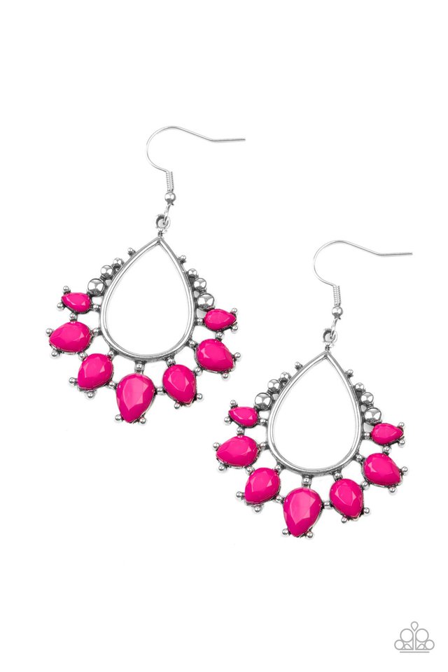 Paparazzi Earrings - Flamboyant Ferocity - Pink