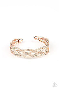 Paparazzi Bracelet - Get Your Wires Crossed - Rose Gold