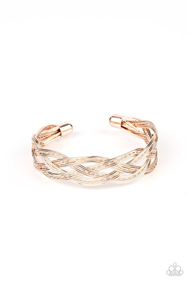 Paparazzi Bracelet - Get Your Wires Crossed - Rose Gold