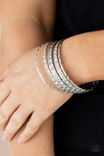 Load image into Gallery viewer, Paparazzi Bracelet - Back-To-Back Stacks - Silver
